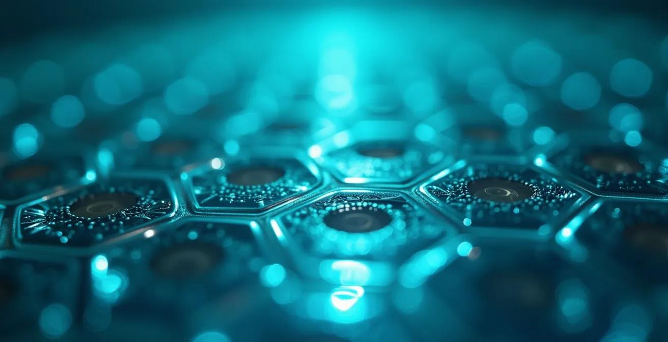 Makroaufnahme einer Batteriezelle mit sichtbarer Struktur