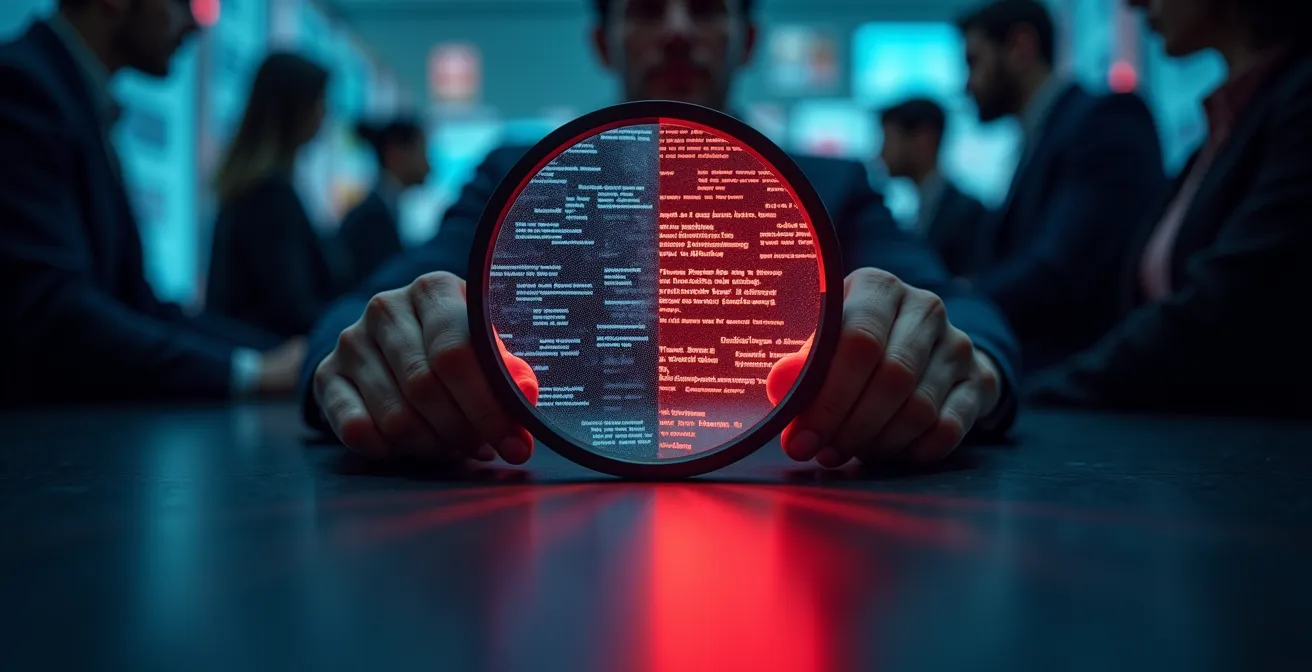 Symbolische Darstellung von Warnsignalen beim Online-Autokauf