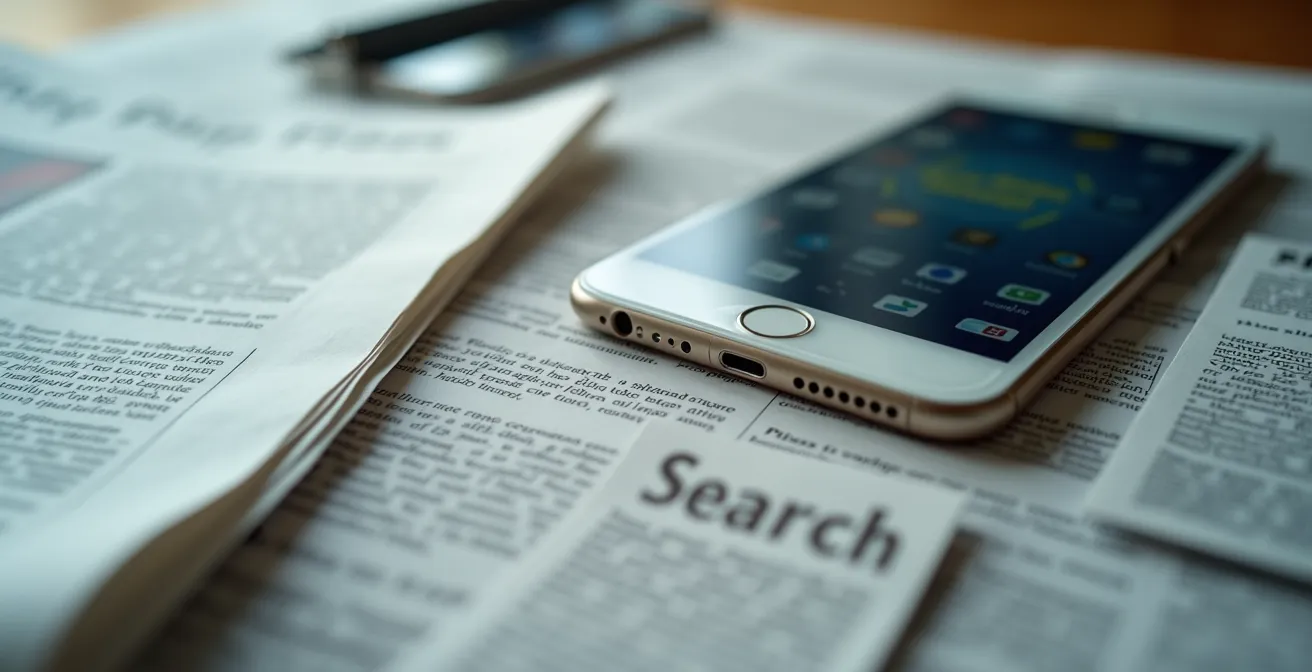 Detailaufnahme verschiedener Suchkanäle für Gebrauchtwagen