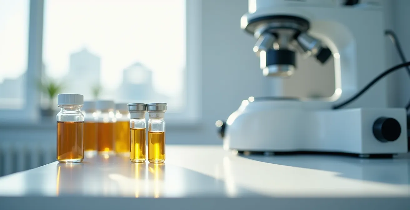 Laboranalyse von Motoröl zur Bestimmung von Verschleißmetallen und Ölqualität