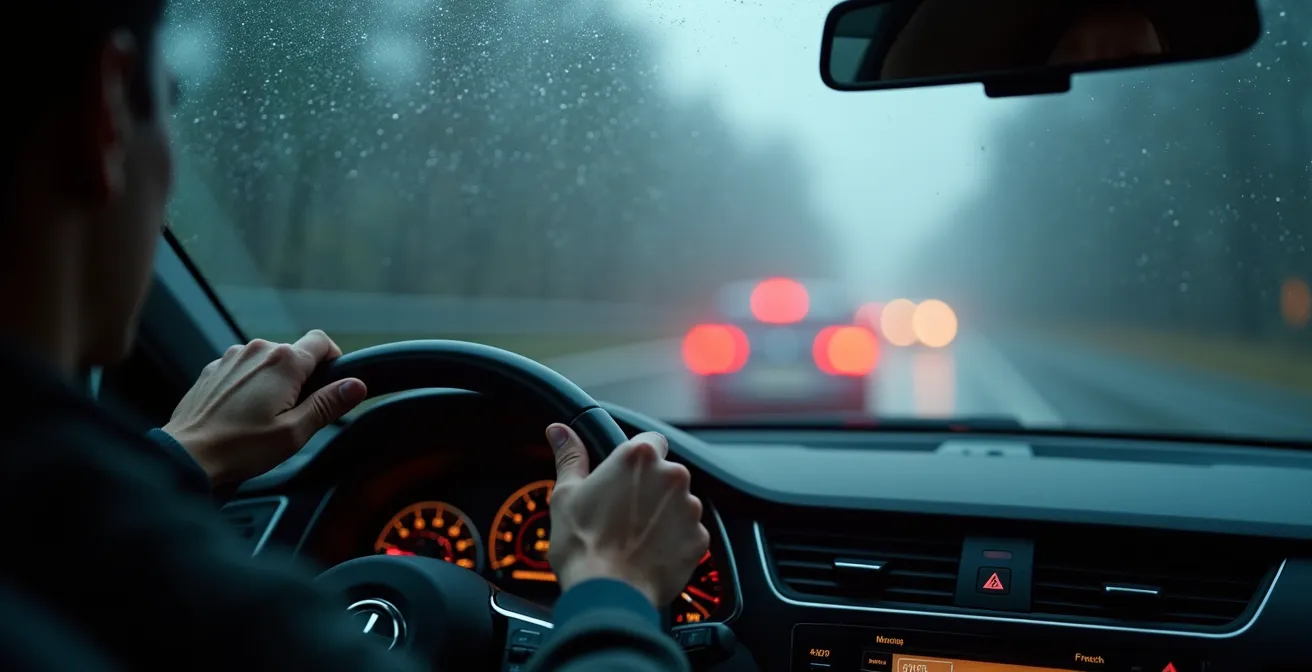 Fahrzeugsensoren bei schwierigen Wetterverhältnissen auf deutscher Autobahn