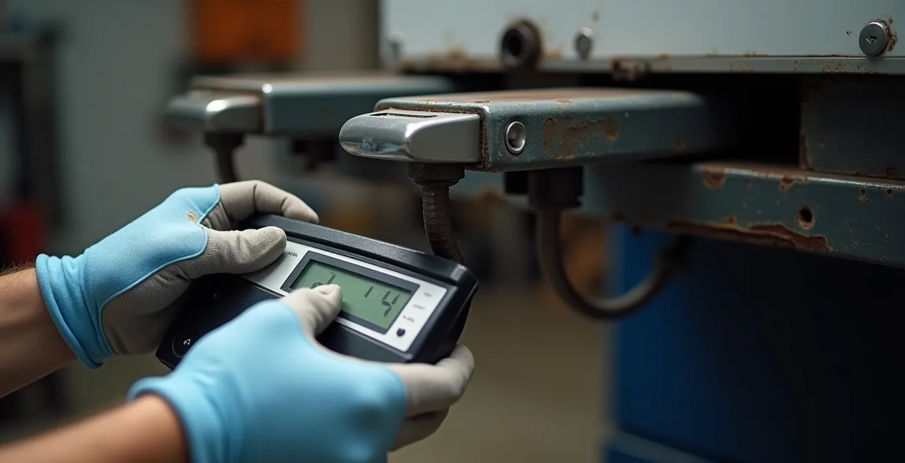 Stützlastmessung an einer Anhängerdeichsel mit Personenwaage