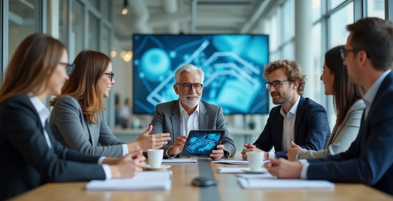 Geschäftstreffen zur Telematik-Einführung mit Betriebsrat in deutschem Unternehmen