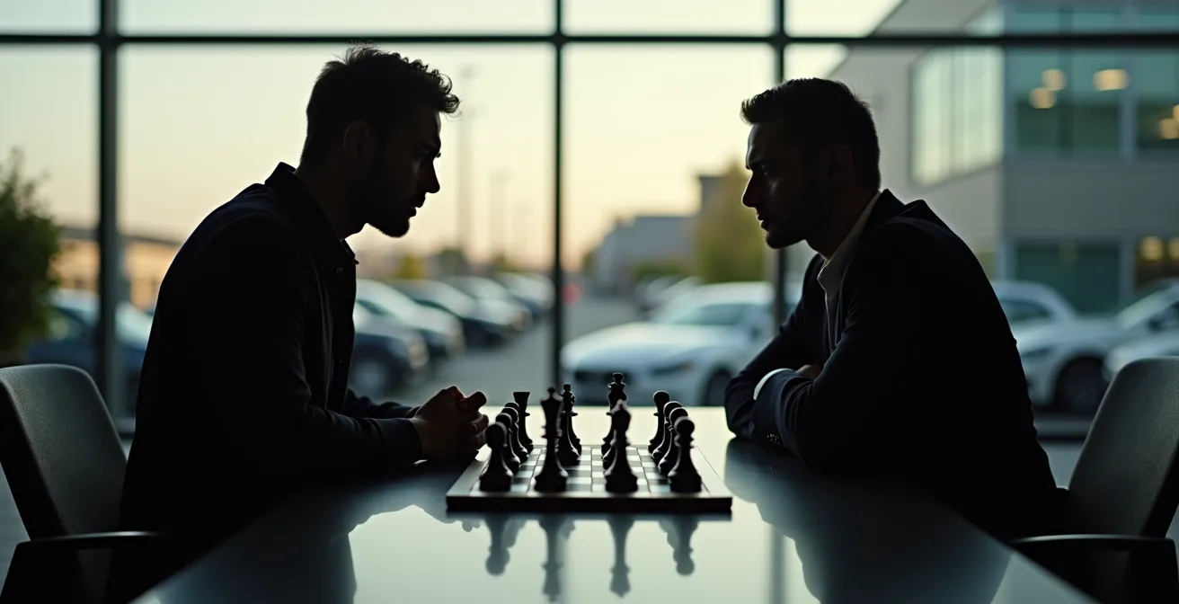 Verkäufer und Kunde im intensiven Verhandlungsgespräch